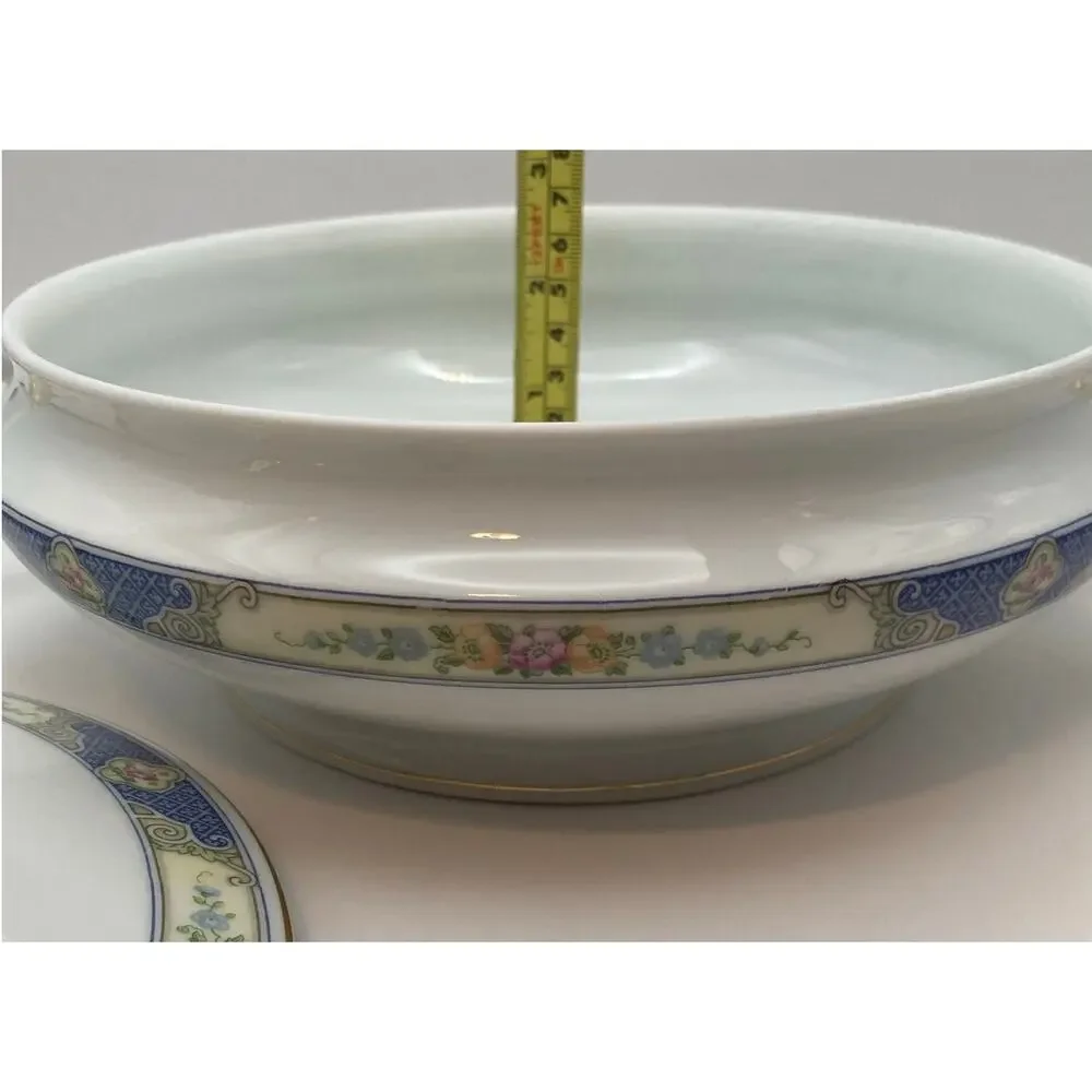 VTG Bohemia Ceramic Works Cecil Pattern Lidded Round Casserole Czechoslovakia